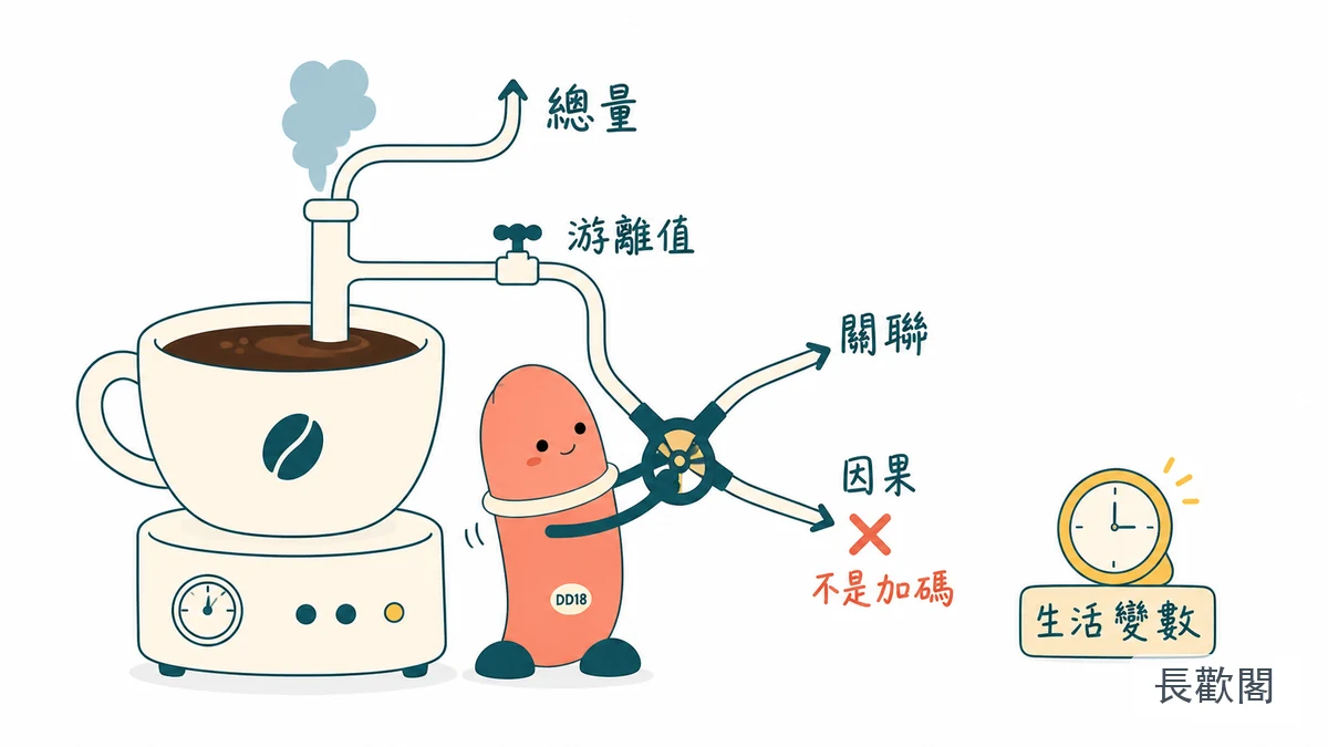 DD18角色分流咖啡與睪固酮關聯的男性健康示意圖