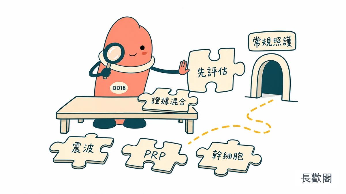 DD18角色整理勃起修復療法證據的男性健康示意圖