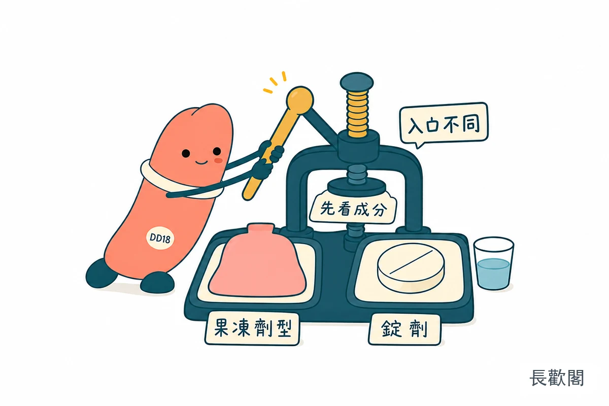 果凍威而鋼和錠劑先比較成分再看不同入口方式