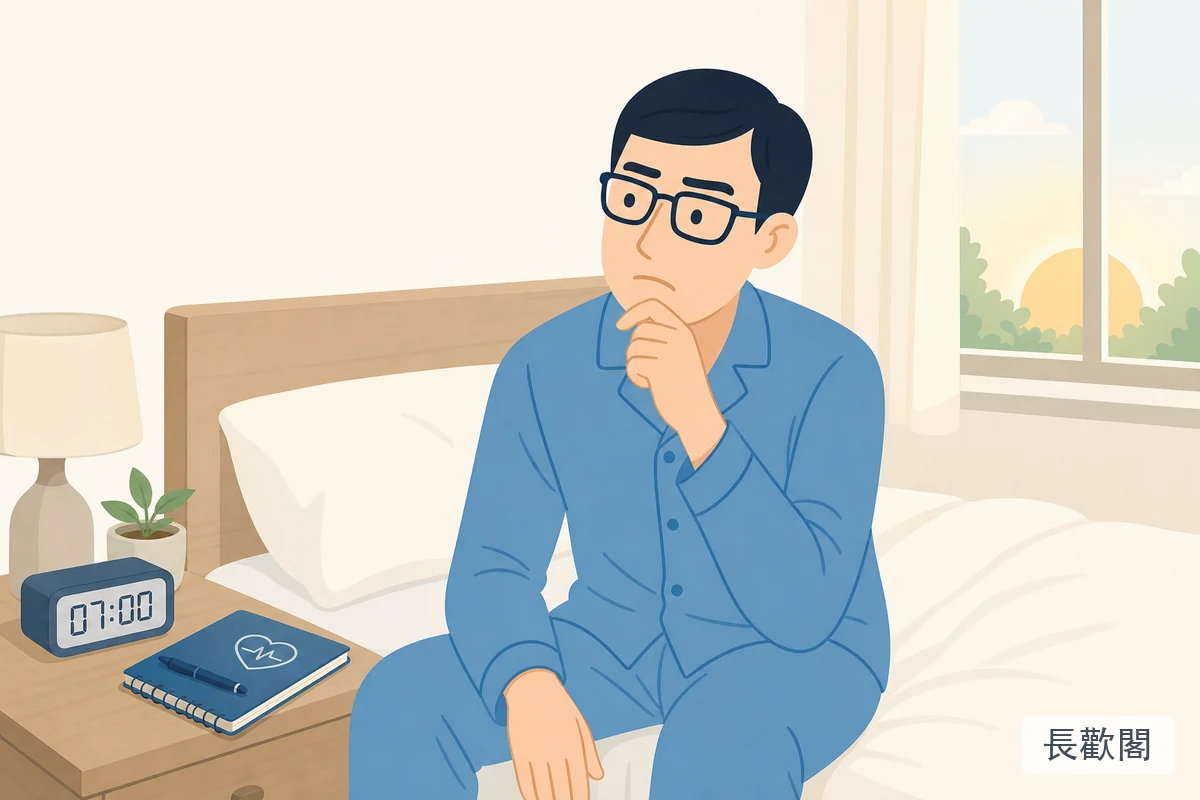 男性早晨醒來後思考睡眠壓力與勃起健康